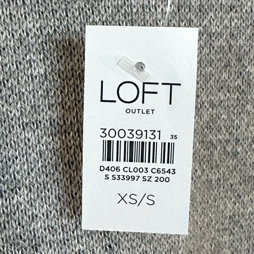 NEW Loft Grey Cotton Blend Plaid 3/4 Sleeve Cape Poncho Cowl Neck Sweater, XS/S